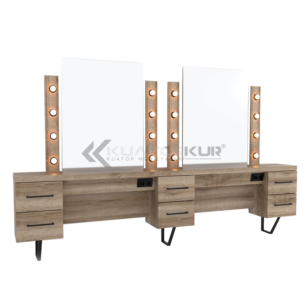 İkili Blok Bayan Kuaför Makyaj Tezgahı (KFK 659)